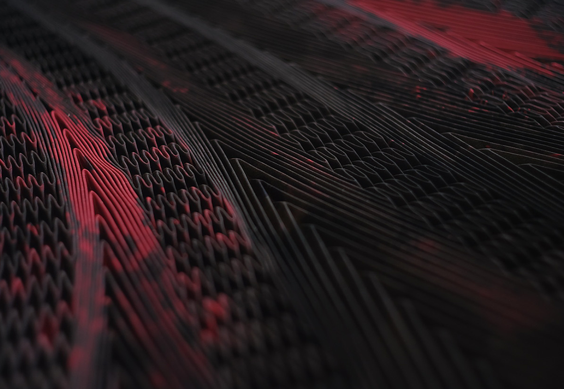 Détail du textile plissé et fonctionnalisé